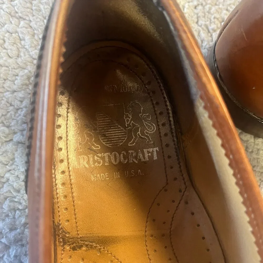 JOHNSTON & MURPHY Aristocraft Loafers 11 NARROW Leather Tassel Slip On Shoes